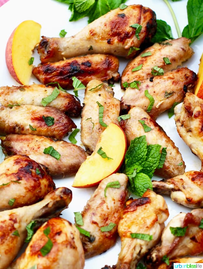 Peach Bourbon Grilled Chicken recipe on UrbanBlissLife.com