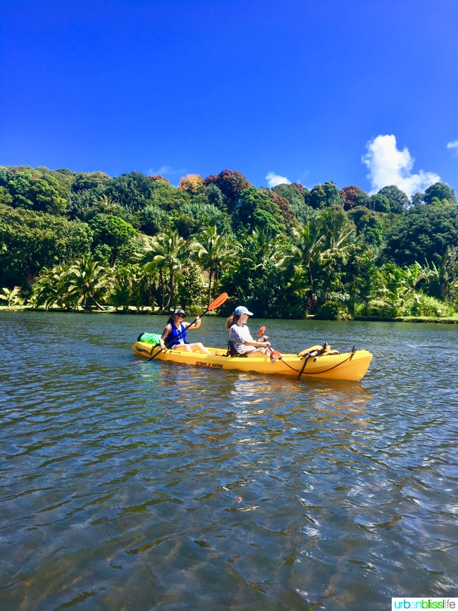 Kayaking in Kauai Hawaii on UrbanBlissLife.com