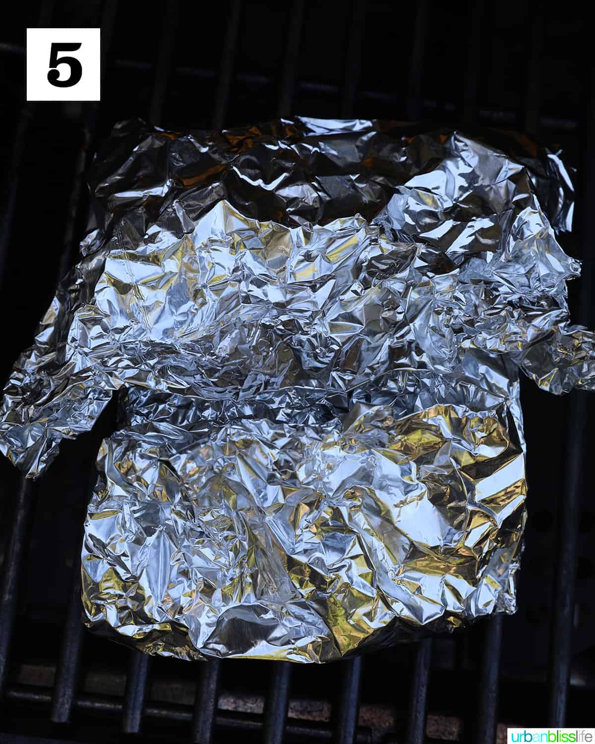 foil with salmon on the grill.