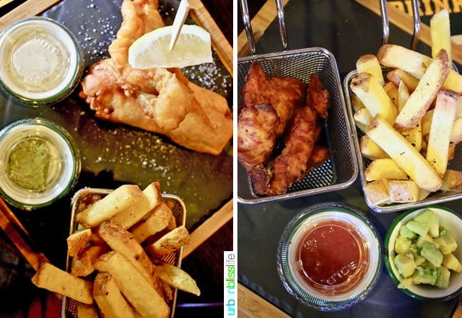 Fish and chips at Hotel Pickwick in Lucerne, Switzerland