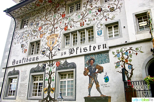 artistic facade of building in lucerne