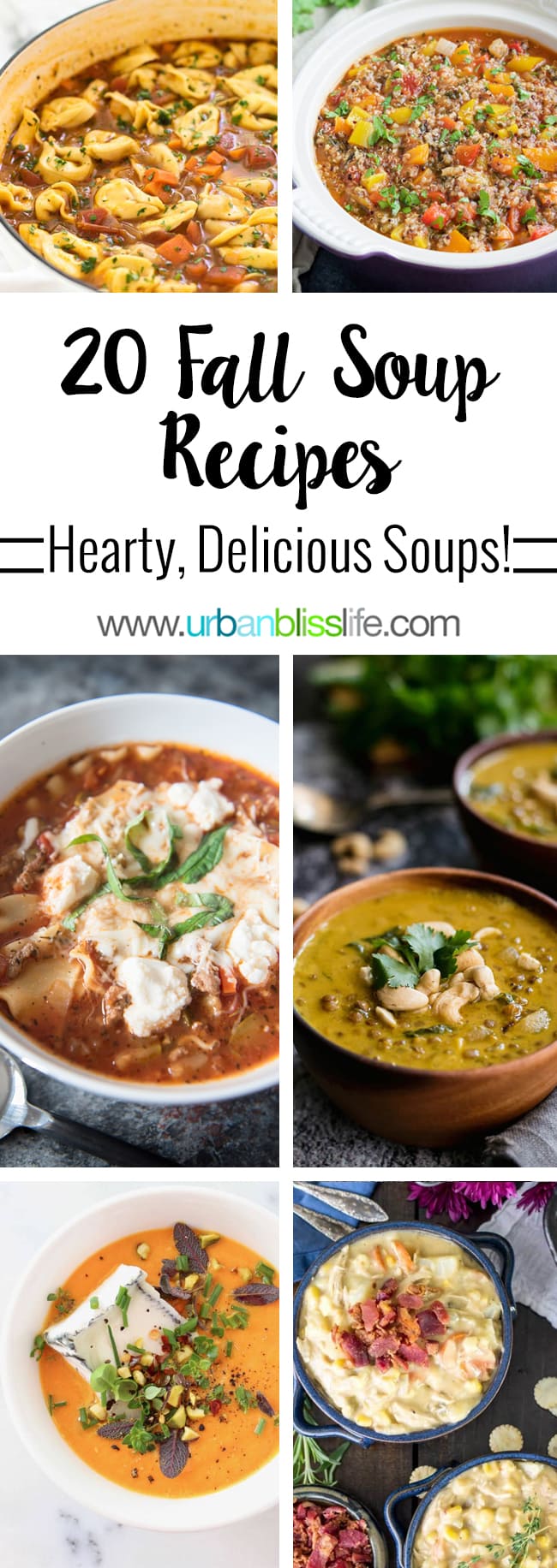20 best fall soup recipes to keep you warm and toasty! Get the recipes on UrbanBlissLife.com. 