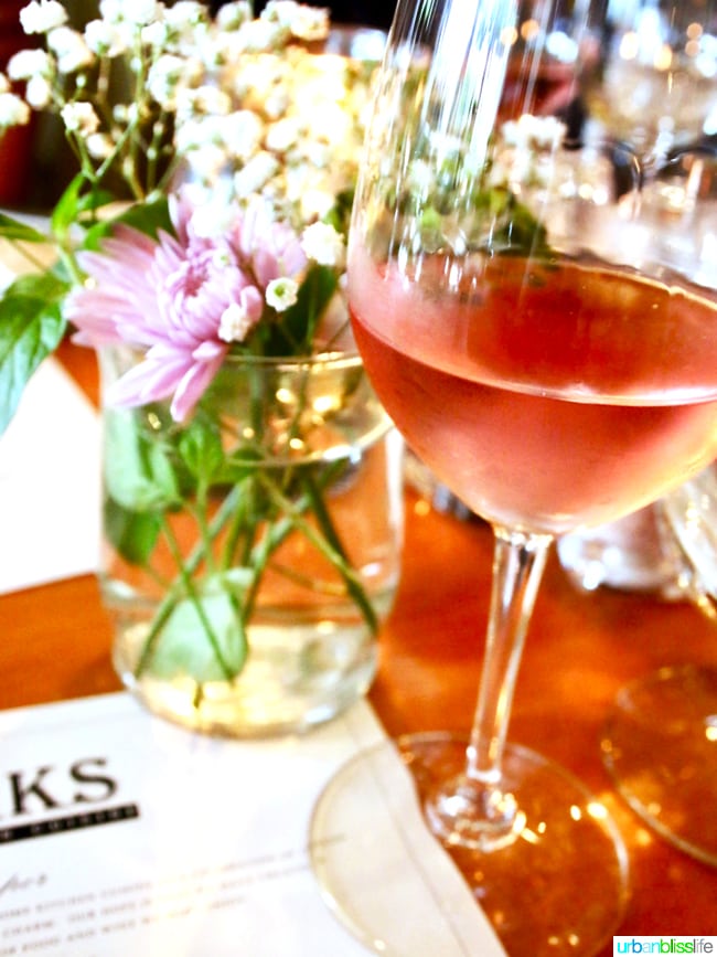 Larks Restaurant rosรฉ wine. Restaurant review on UrbanBlissLife.com