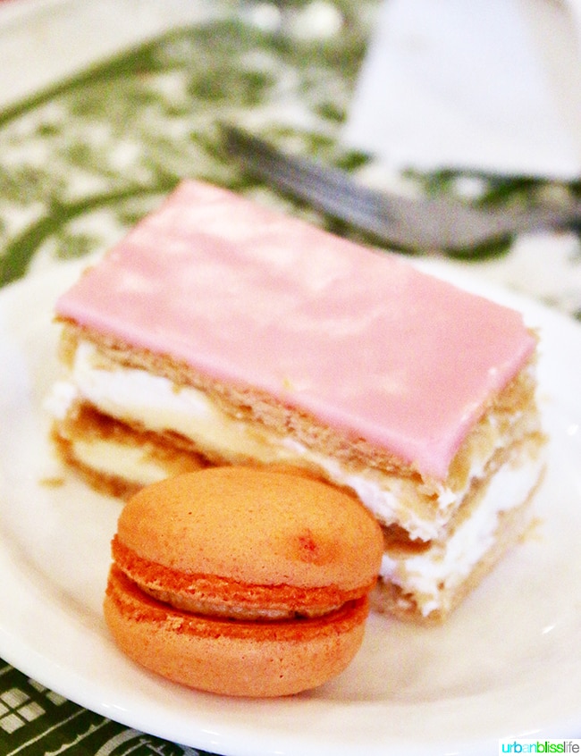 Napoleon dessert at André's Confiserie Suisse in Kansas City. Restaurant review on UrbanBlissLife.com