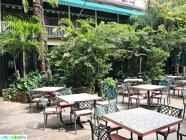 Outdoor patio at Brennan's Restaurant, travel stories on UrbanBlissLife.com