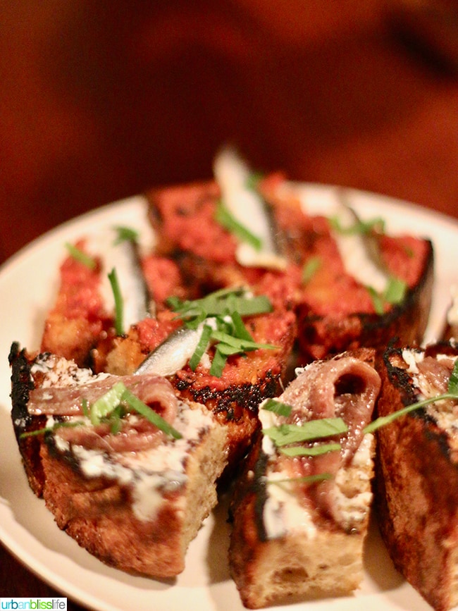 Anchovies two ways at Bar Casa Vale restaurant