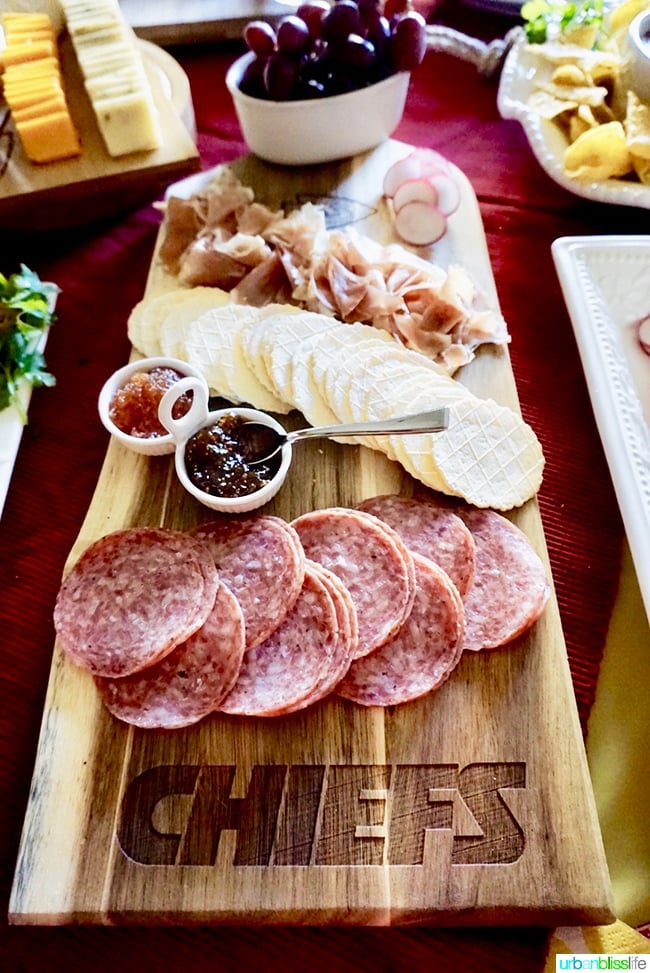 Charcuterie Board NFL KC Chiefs Tips for Making Your Homegating Party a Touchdown! Ideas and Recipes on UrbanBlissLife.com