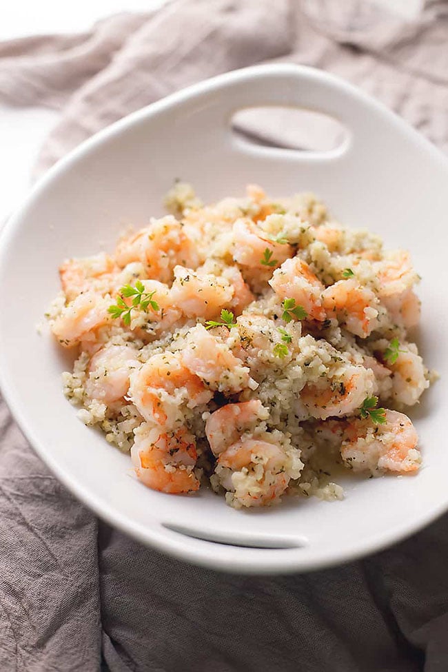 Garlic Butter Shrimp with cauliflower rice