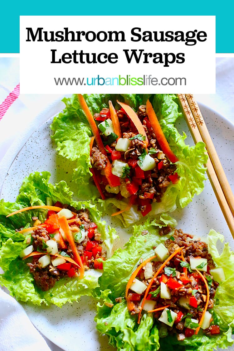 Mushroom Sausage Lettuce Wraps