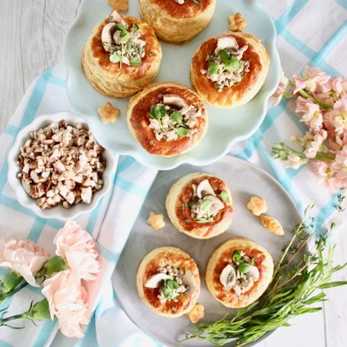 Meaty Mushroom Puff Pastry Cups appetizer recipe