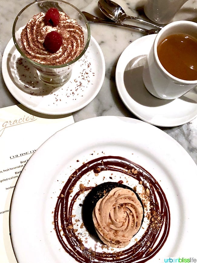 Gracie's restaurant espresso chocolate cake desserts