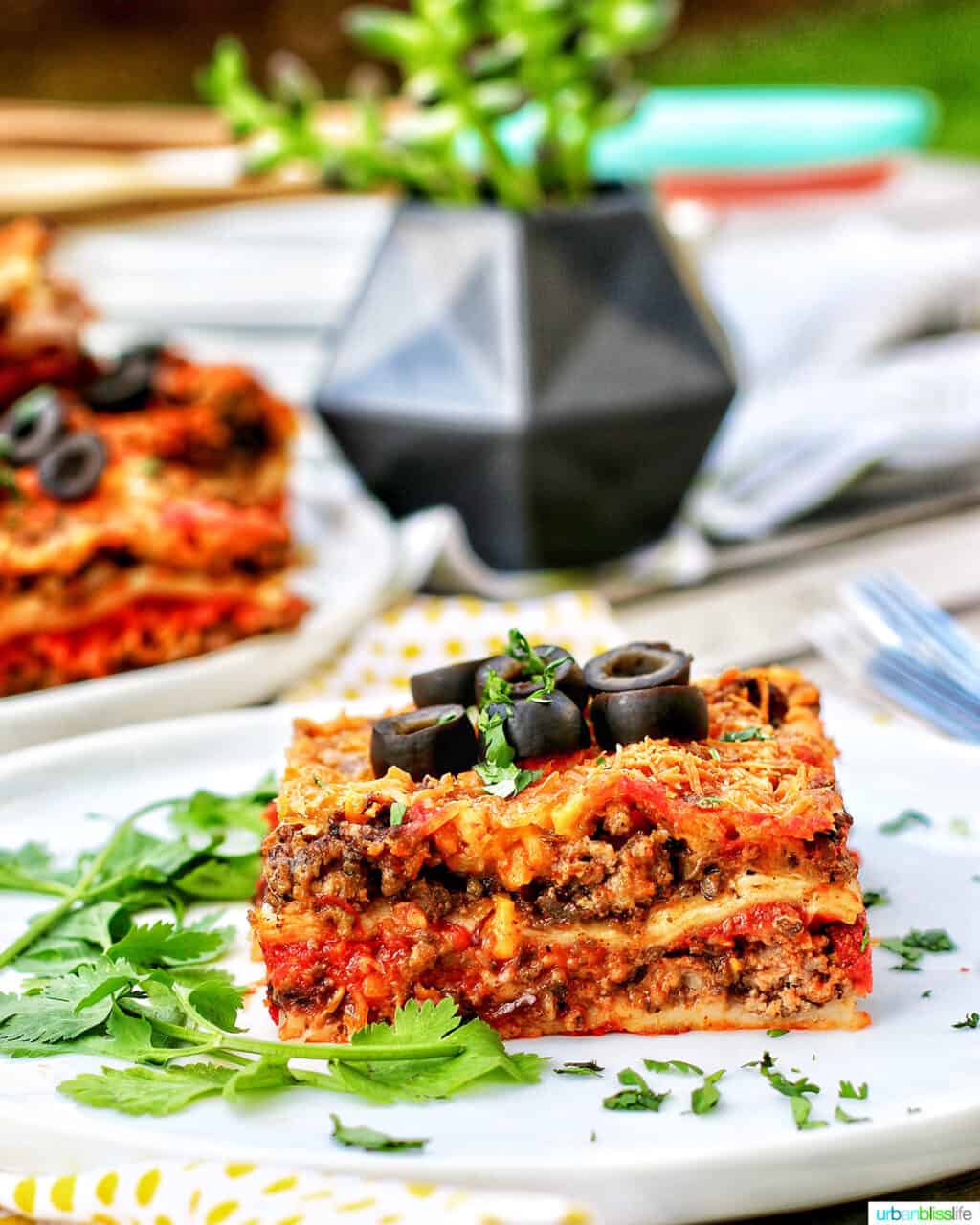 slice of Mexican lasagna