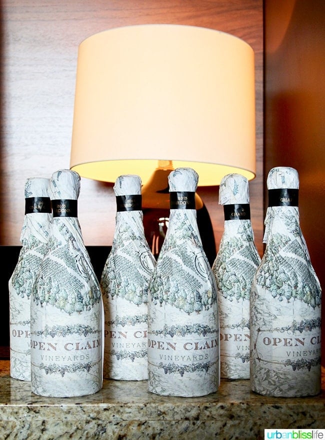 Open Claim Vineyards wrapped wine bottles
