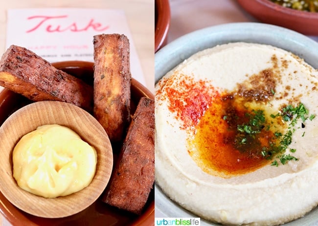 chickpea fries & hummus at Tusk weekend happy hour
