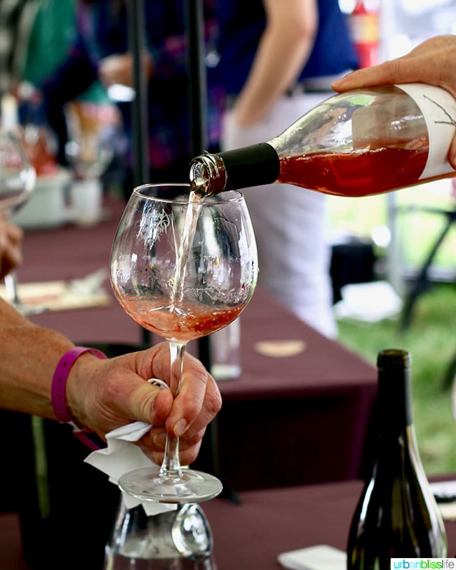 rose being poured into glass