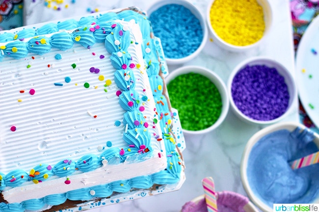 ice cream cake sprinkles and homemade magic shell