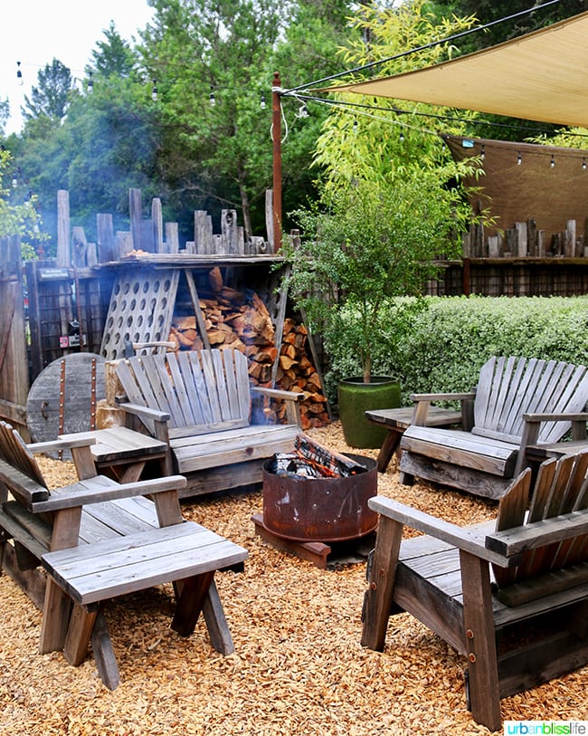 The Bewildered Pig restaurant fire pit area