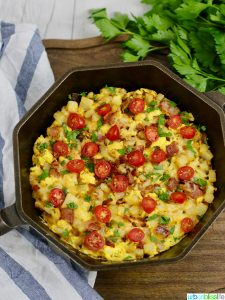 Tomato Basil Skillet Scramble