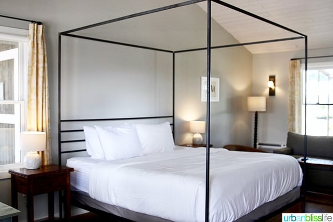 king bed Los Poblanos Inn Albuquerque New Mexico