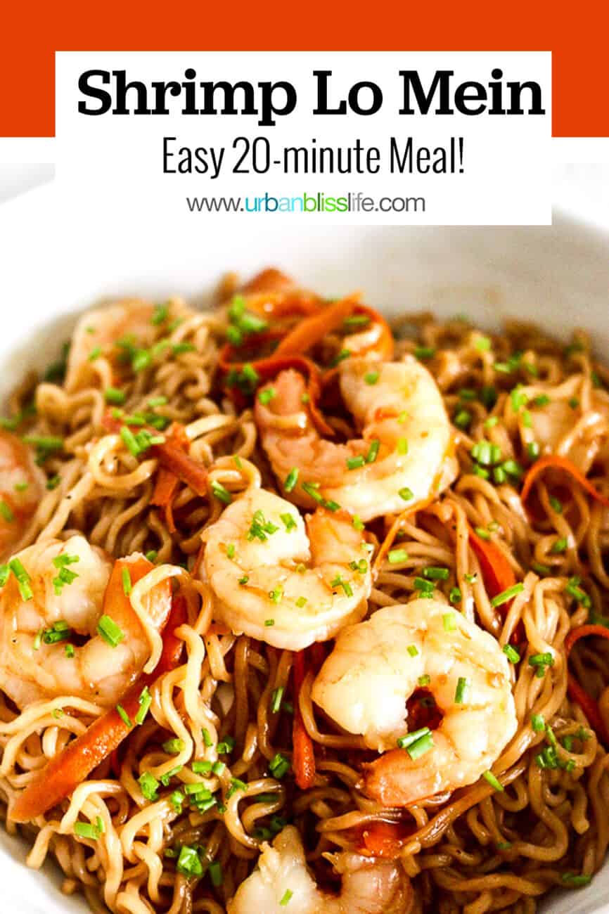 shrimp lo mein with text