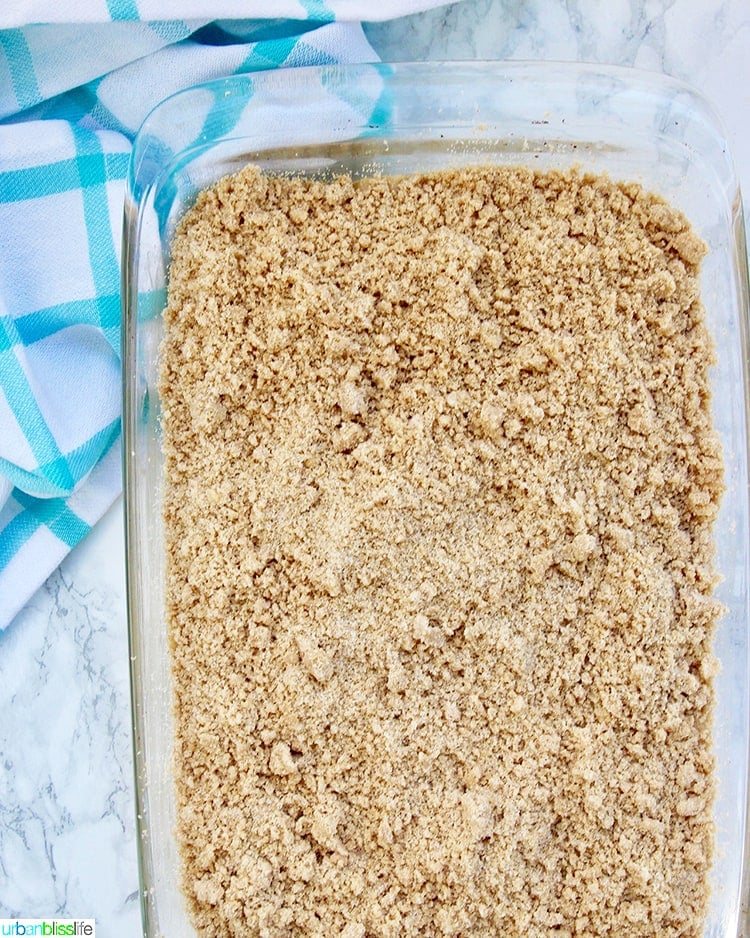 Banana Crumb Coffee Cake ready for oven