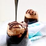 two Boozy Chocolate Peanut Butter Floats