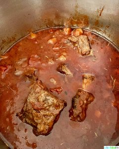 Instant Pot Short Rib Ragu cooking