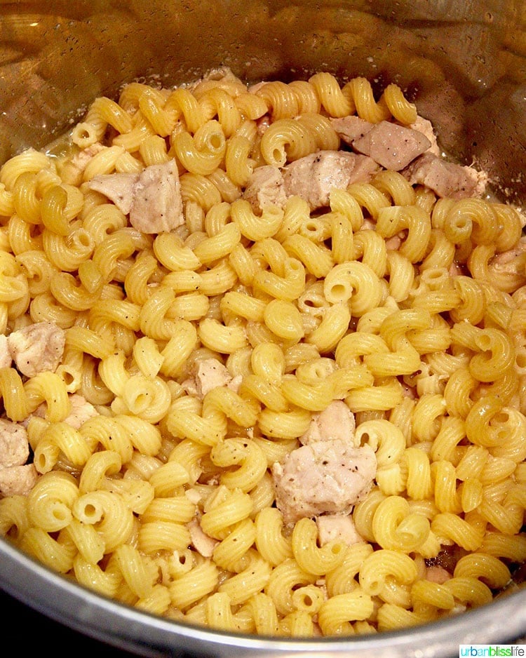 Dairy-Free Instant Pot Tuscan Chicken Pasta cooked before add-ins