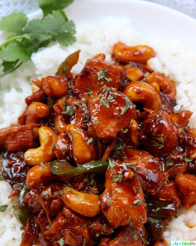 Instant Pot Cashew Chicken close up