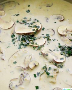 Creamy Vegan Mushroom Pasta close up