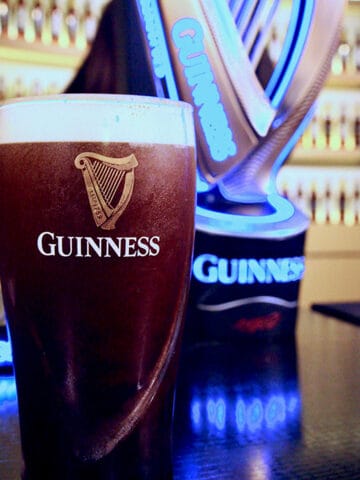 pint of Guinness beer at the Guinness Storehouse in Dublin Ireland.