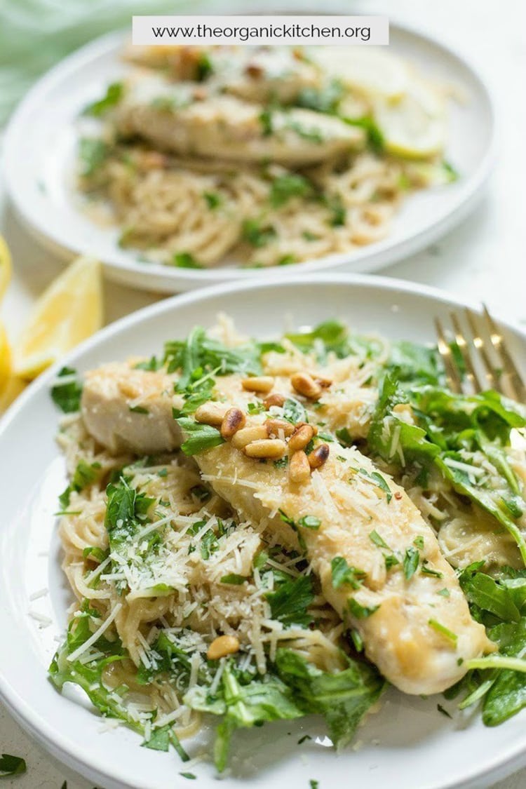 Easy Chicken Picatta with Baby Arugula