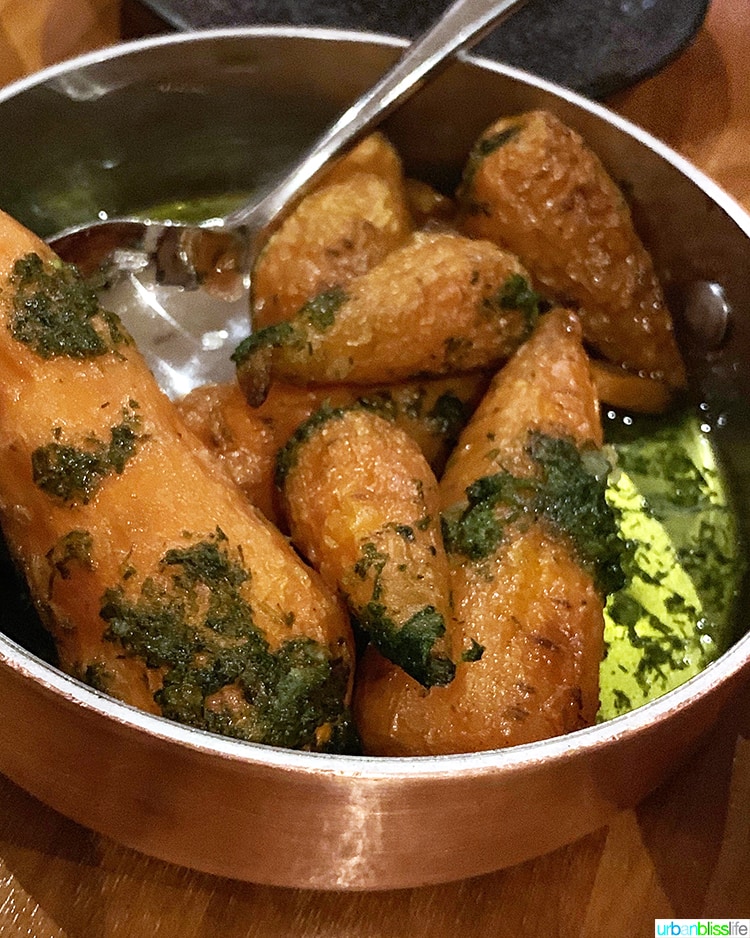 Pigs Ear and Carrots and Pesto
