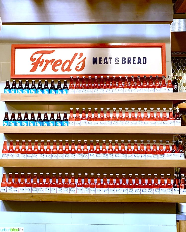 Fred's meat and bread display.
