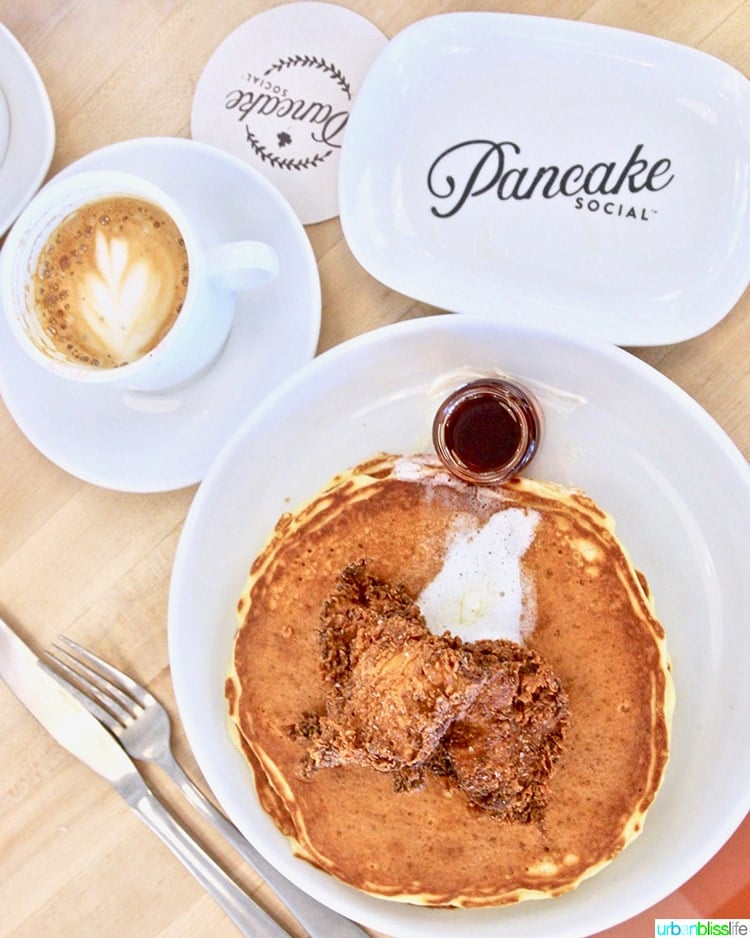 chicken and pancakes at pancake social in atlanta