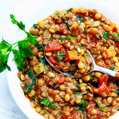 one bowl of Instant Pot Lentil Soup