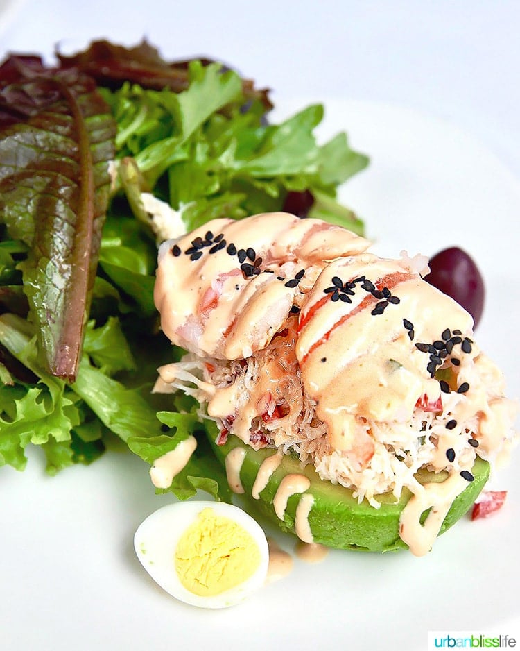 Andina crab stuffed avocado at Andina restaurant in Portland, Oregon