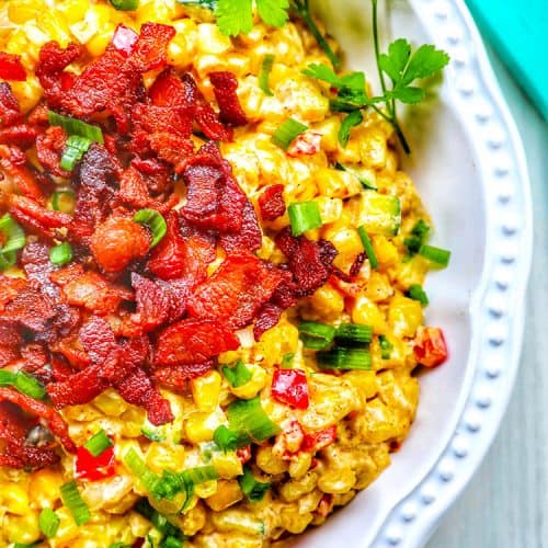 Creamy confetti corn side dish recipe