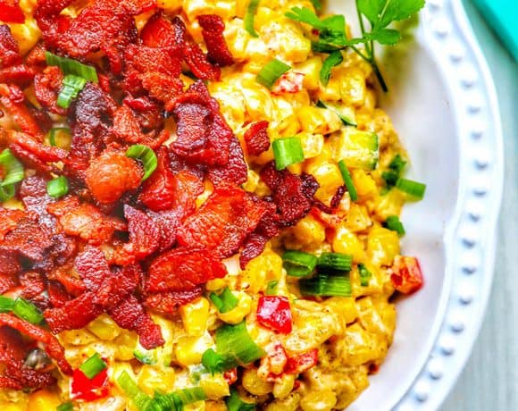Creamy confetti corn side dish recipe