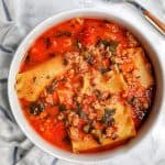 bowl of Easy One-Pot Lasagna Soup
