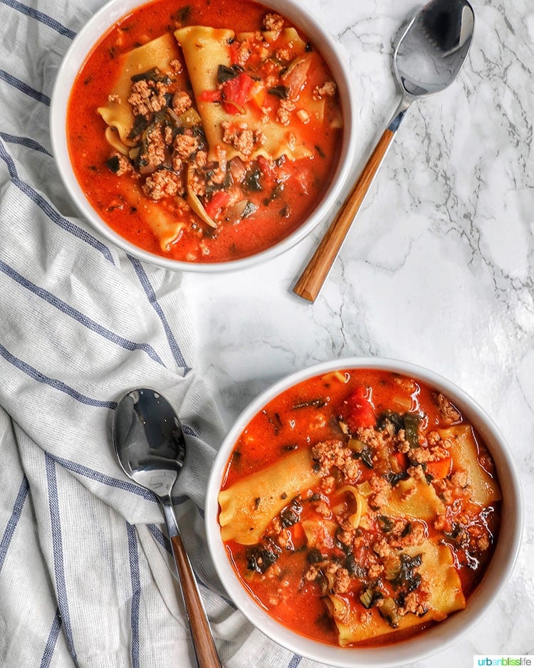 Lasagna Soup two bowls