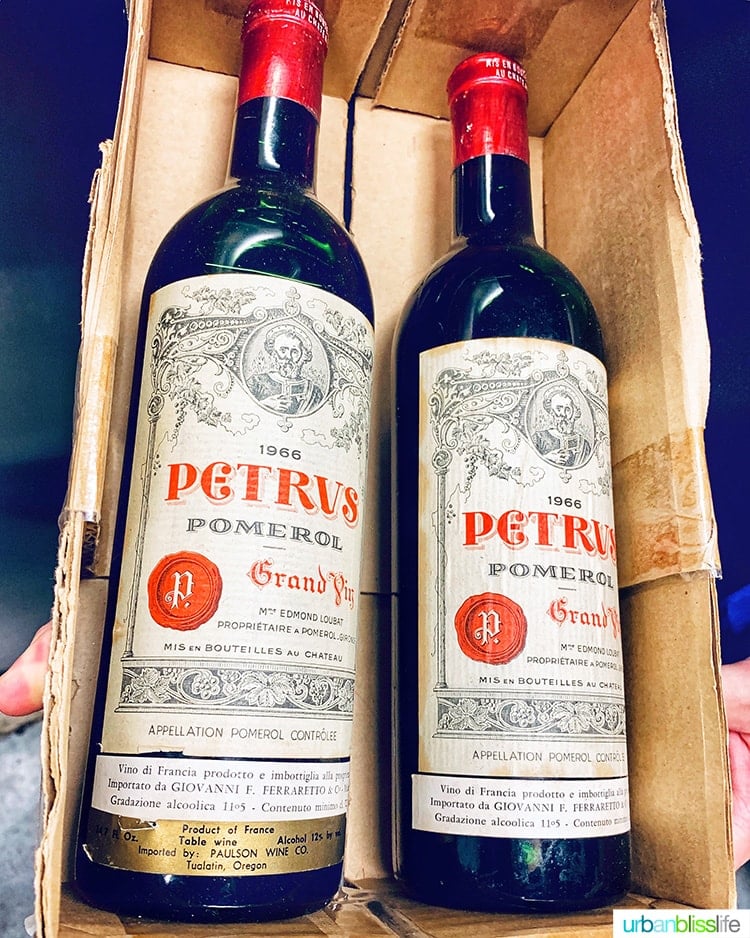 petrus wine at Ringside Steakhouse in Portland