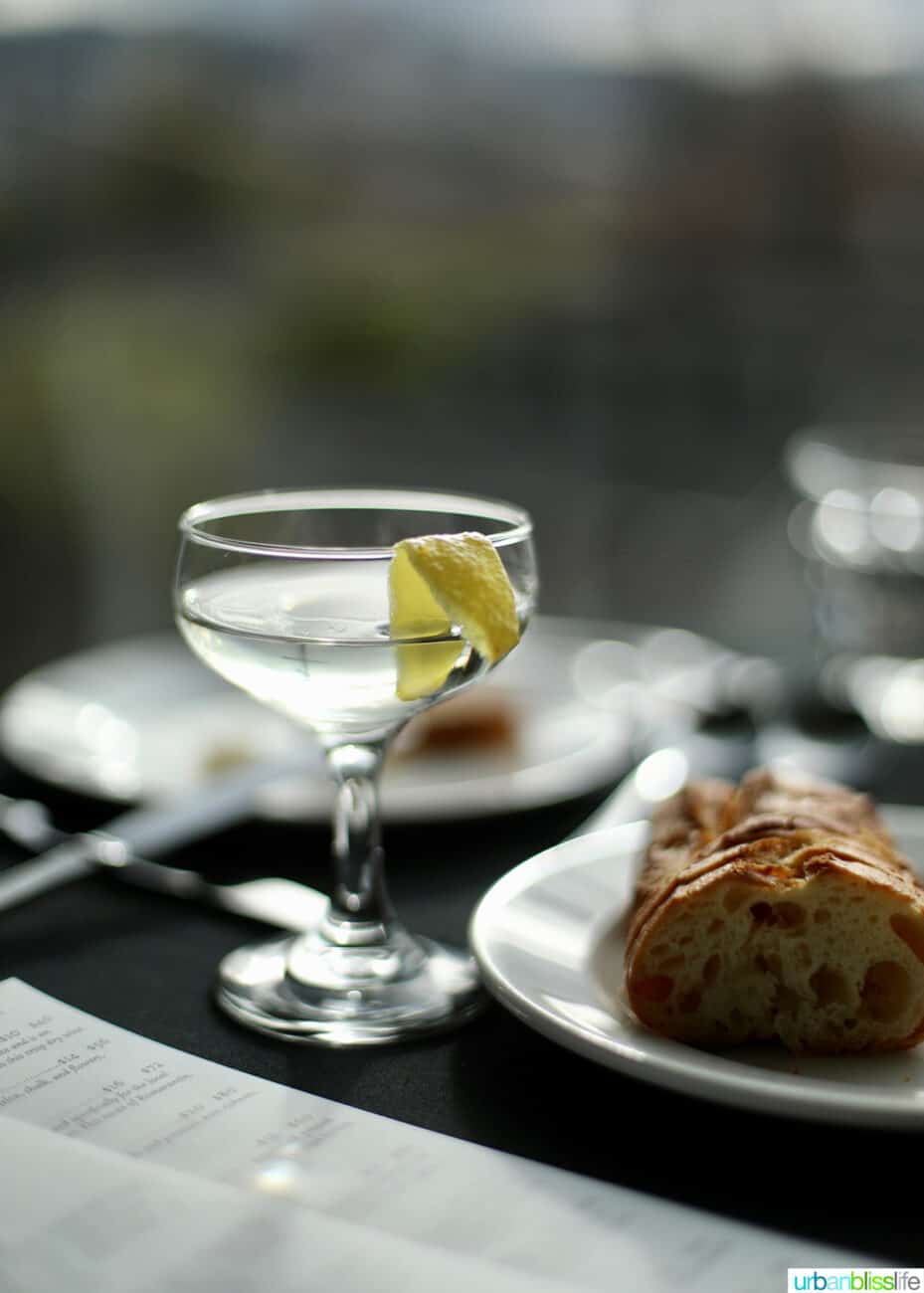 cocktail at Le Pigeon restaurant in Portland, Oregon.