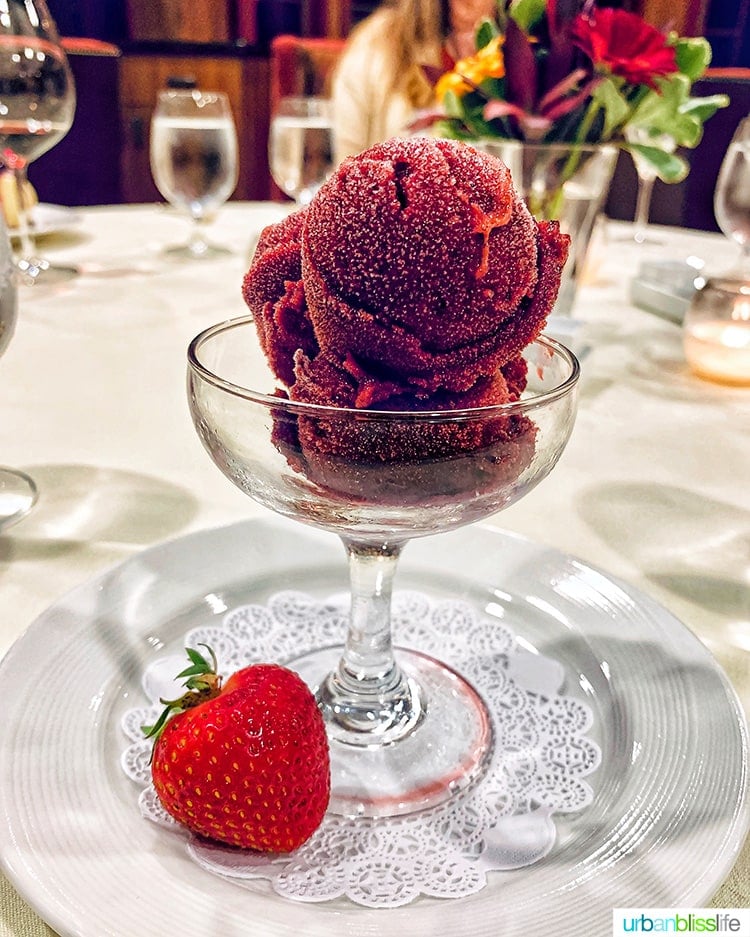 sorbet at Stephanie Inn