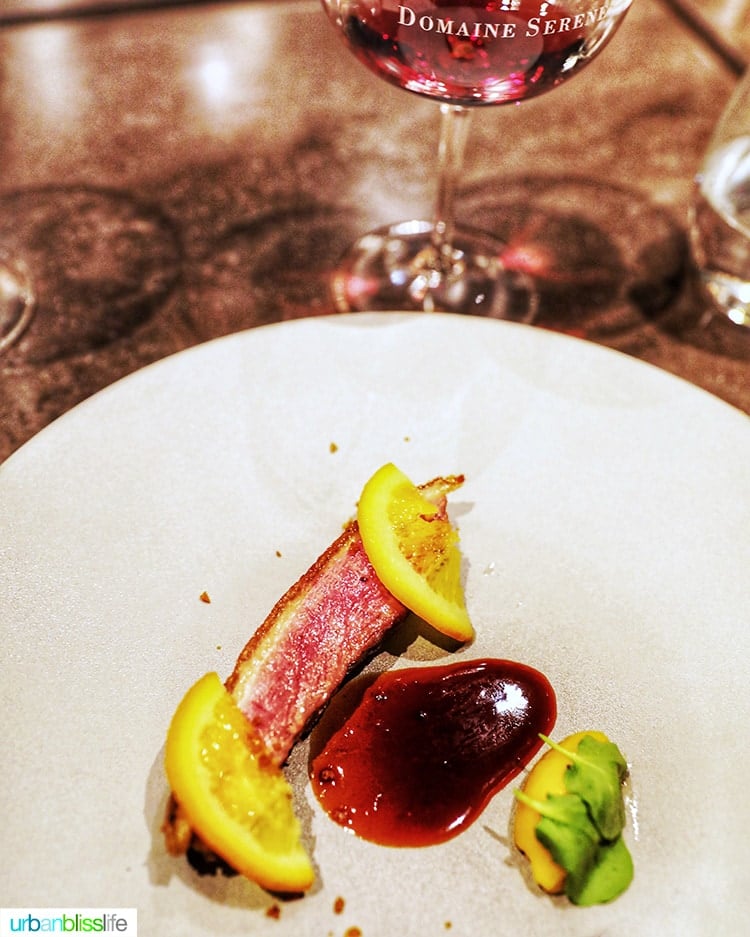 Duck a L'orange at Domaine Serene Wine Lounge Lake Oswego