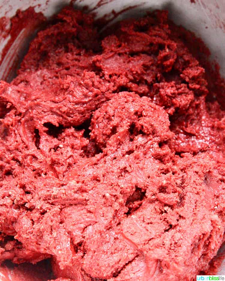 red velvet crinkle cookie dough