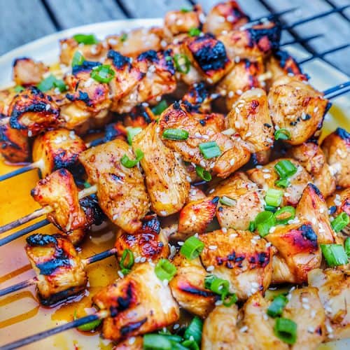 honey garlic chicken skewers