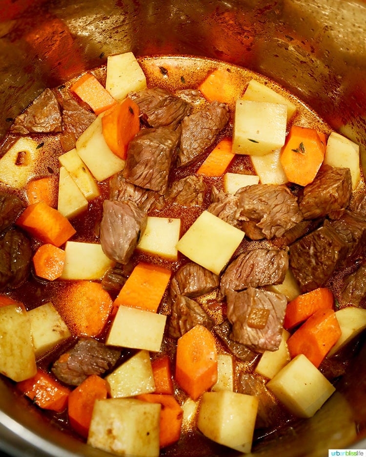 beef potatoes carrots in instant pot for beef stew