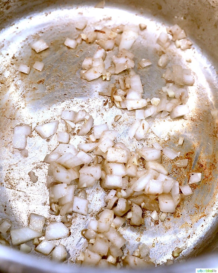 onions sauteeing in instant pot