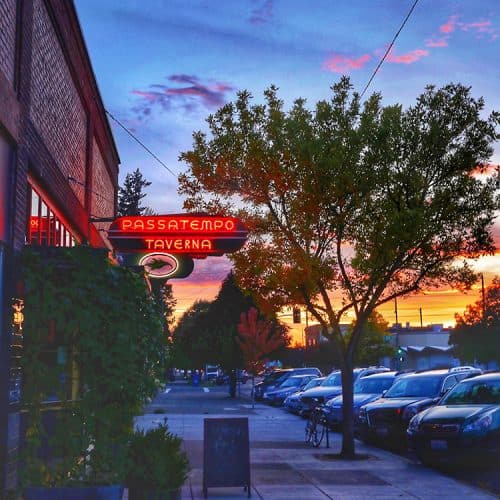 Passatempo restaurant walla walla at sunset